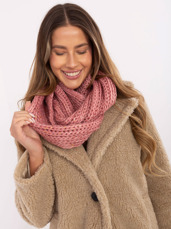 Różowy ciepły komin z nadrukiem