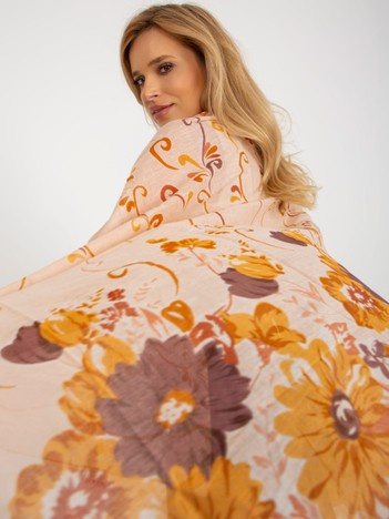 Pomarańczowo-żółta damska chusta z bawełny