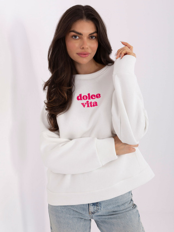 Ecru ocieplana bluza bez kaptura