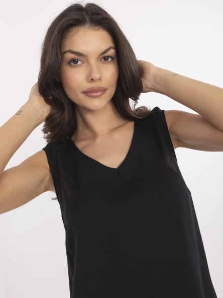 Czarna luźna bluzka na co dzień SUBLEVEL