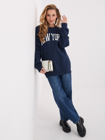 Granatowa dresowa bluza z ociepleniem