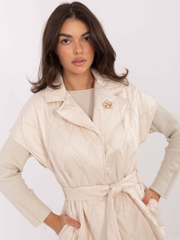 Jasnobeżowa kamizelka z kieszeniami RUE PARIS