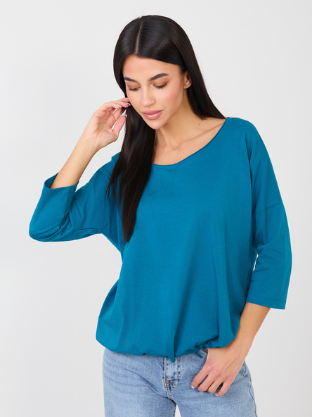 Morska bawełniana bluzka basic RUE PARIS