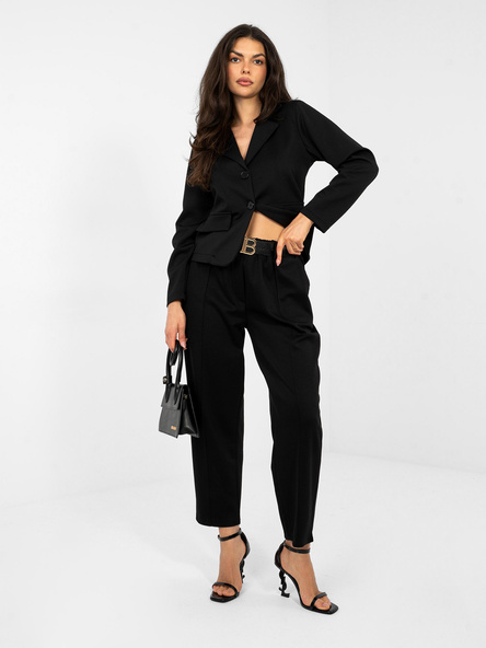 Czarne dresowe spodnie z lekko zwężaną nogawką