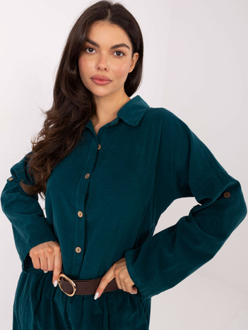 Morska sztruksowa koszula od kompletu