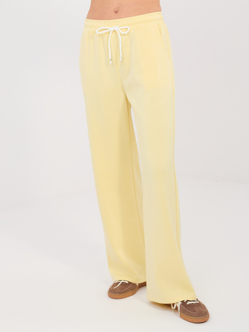 Jasnożółte dresowe z prostą nogawką RUE PARIS