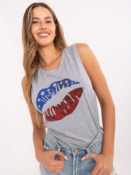 Szary damski top bez rękawów RUE PARIS