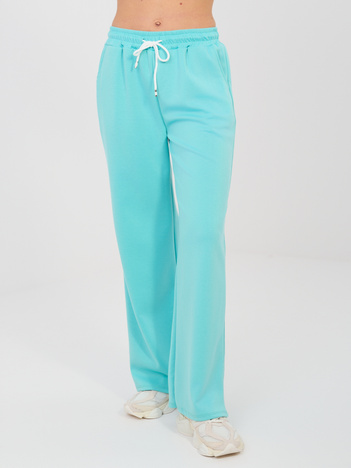 Turkusowe dresowe spodnie z wiązaniem RUE PARIS