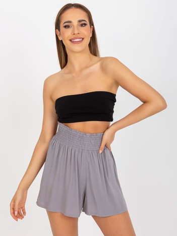 Szare letnie szorty casualowe z wysokim stanem FRESH MADE