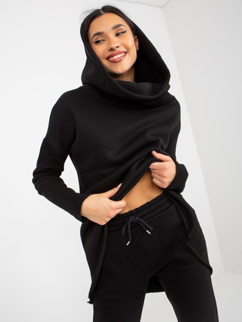 Czarny dresowy komplet basic z bluzą oversize