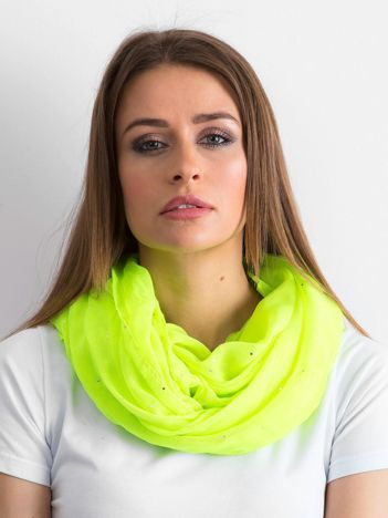 Fluo żółta chusta z dżetami