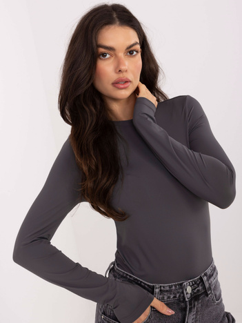Grafitowa dopasowana bluzka basic SUBLEVEL
