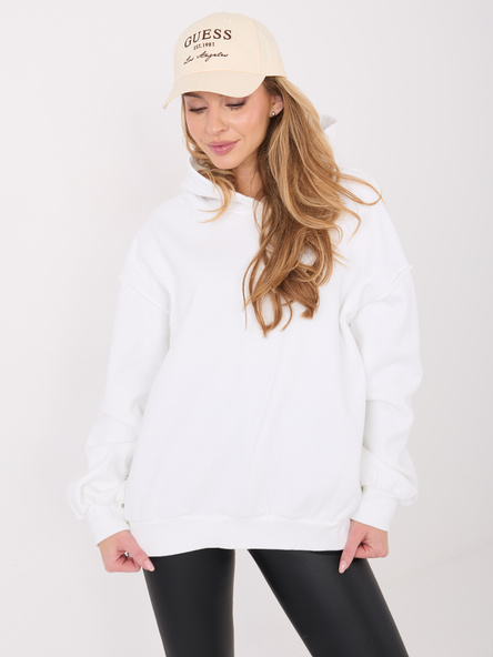 Ecru ocieplana bluza z kapturem