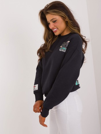 Ciemnogranatowa dresowa bluza z nadrukiem SUBLEVEL