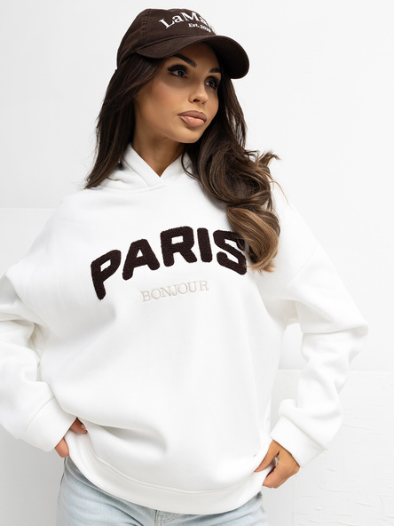 Ecru damska bluza oversize z ociepleniem RUE PARIS