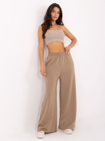 Ciemnobeżowe dresowe spodnie z kieszeniami