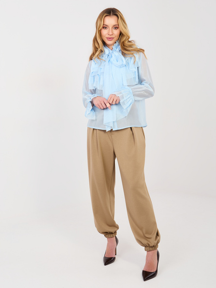 Jasnoniebieska rozpinana koszula z rękawem typu dzwon