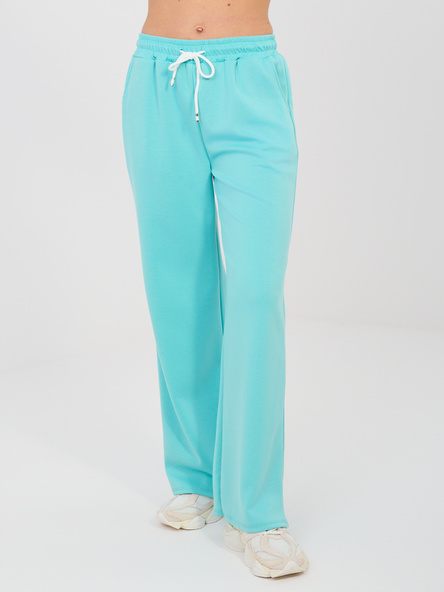 Turkusowe dresowe spodnie z wiązaniem RUE PARIS
