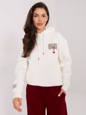 Biała bluza z nadrukiem na plecach SUBLEVEL