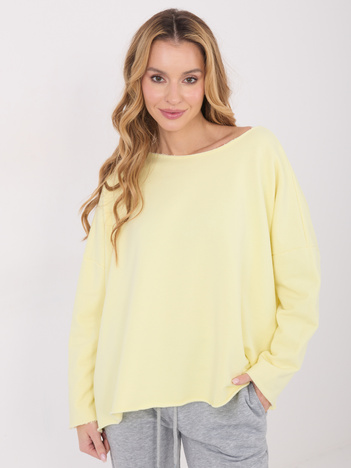 Jasnożółta bluza oversize z okrągłym dekoltem