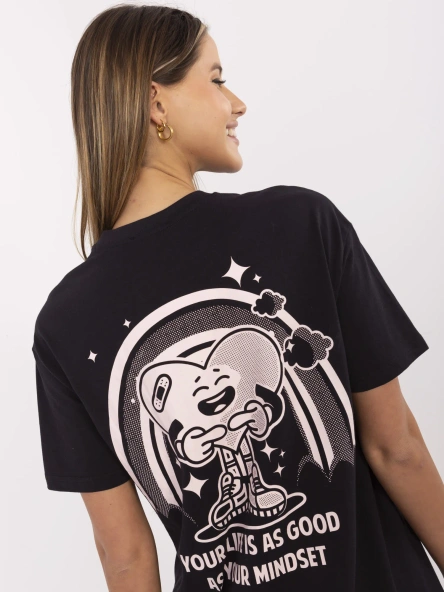 Grafitowy damski t-shirt z bawełny SUBLEVEL