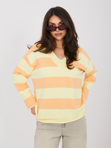 Jasnożółto-pomarańczowa bluza oversize z nadrukiem