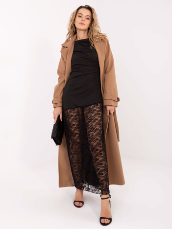 Czarna wieczorowa sukienka z drapowaniem