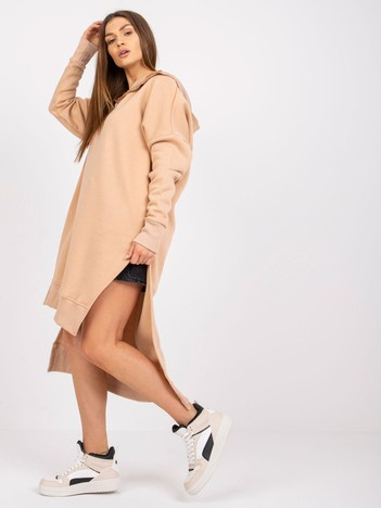 Beżowa bluza dresowa z kapturem Quito