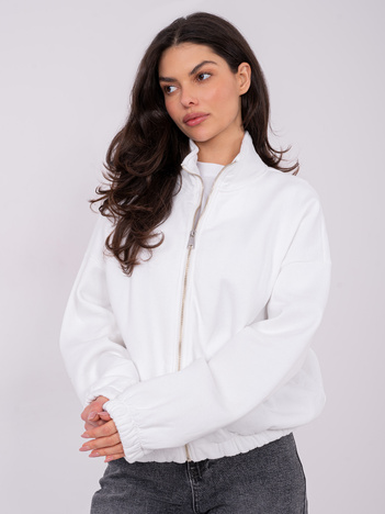 Ecru ocieplana bluza basic z suwakiem