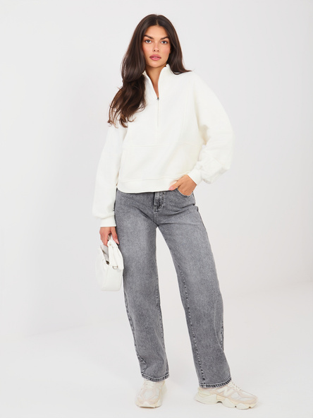 Szare damskie jeansy baloon