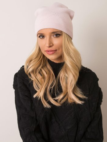 Jasnoróżowa czapka beanie RUE PARIS
