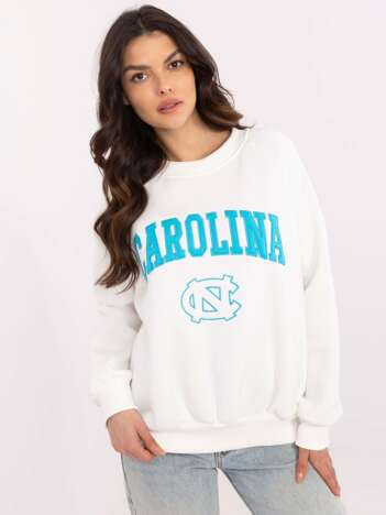 Ecru ocieplana bluza damska z napisem Carolina