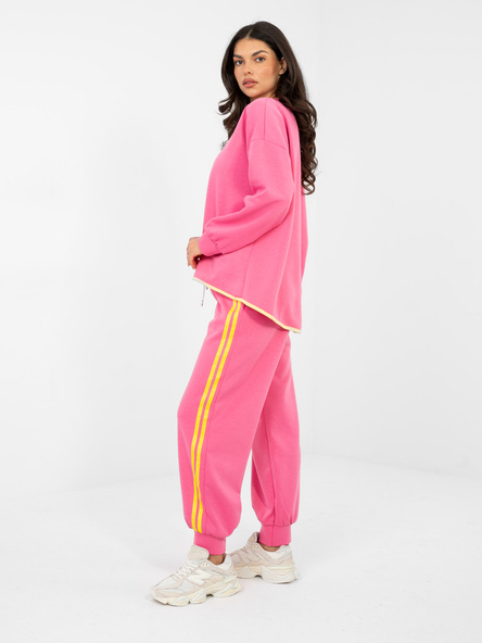 Ciemnoróżowy dresowy komplet z miękkiego materiału RUE PARIS