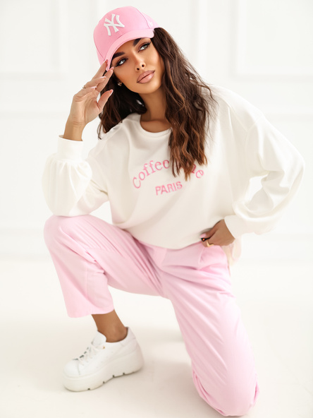Ecru damska bluza oversize bez kaptura RUE PARIS
