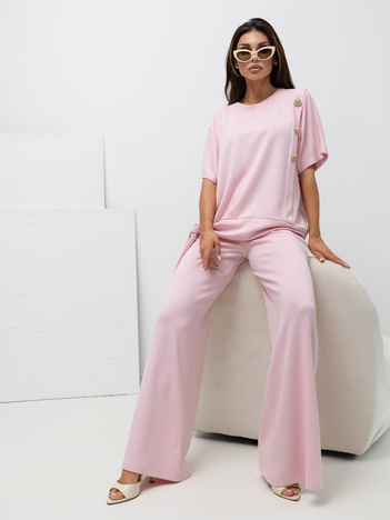 Jasnoróżowy damski komplet z miękkiego materiału