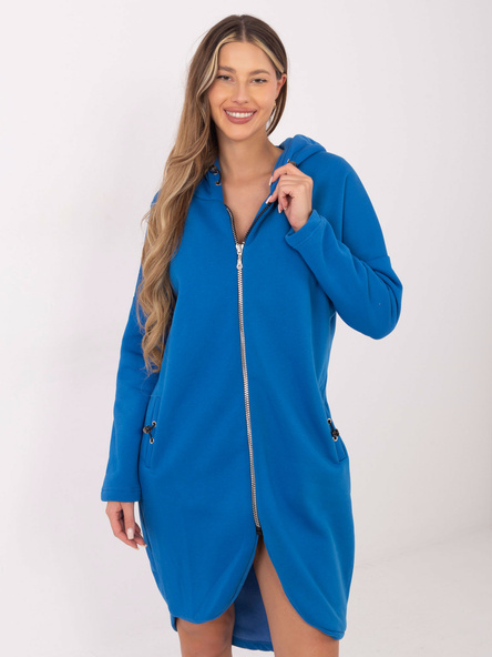 Ciemnoniebieska długa bluza basic z suwakiem Tina RUE PARIS
