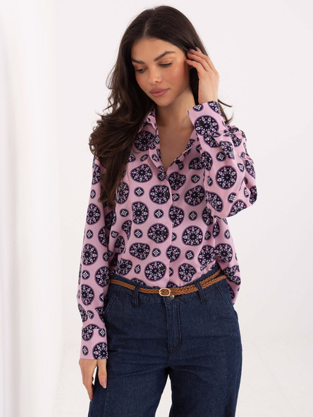 Różowa damska koszula z dłuższym tyłem