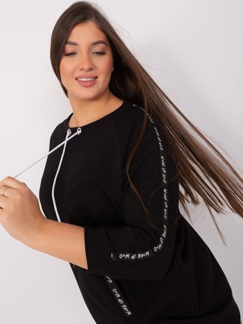 Czarna bawełniana bluza plus size