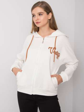 Ecru rozpinana bluza z kapturem Diane
