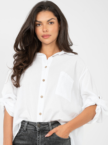 Biała rozpinana koszula z bawełny