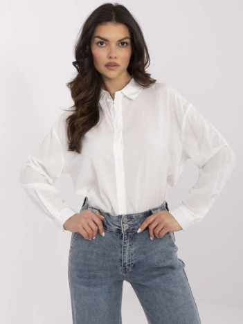 Biała klasyczna koszula damska o luźnym kroju