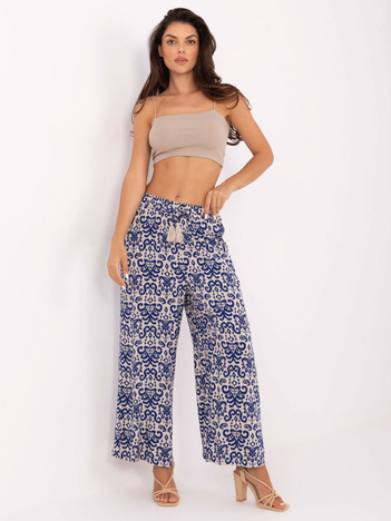 Ciemnoniebieskie letnie spodnie z wiskozy SUBLEVEL