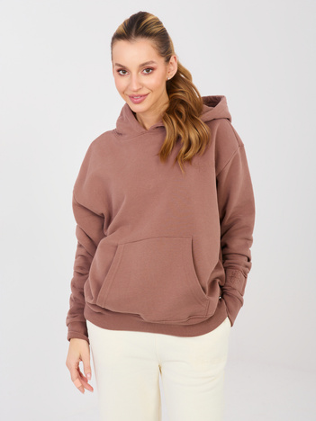 Brązowa bluza oversize z kapturem NATURAL SIDE
