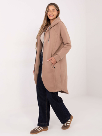 Ciemnobeżowa rozpinana bluza z ociepleniem