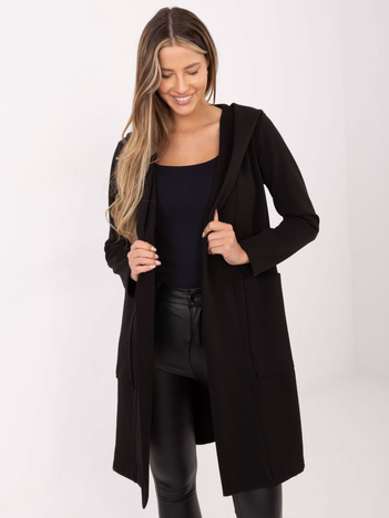 Czarna długa bluza bez zapięcia