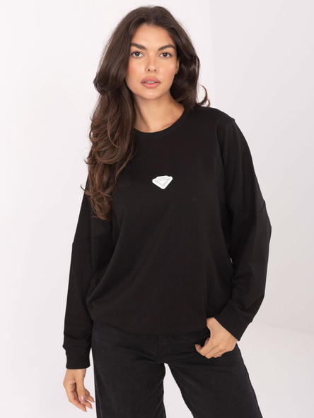 Czarna damska bluza ze ściągaczami RUE PARIS