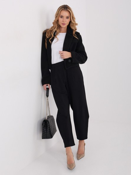 Czarne spodnie ze zwężaną nogawką RUE PARIS