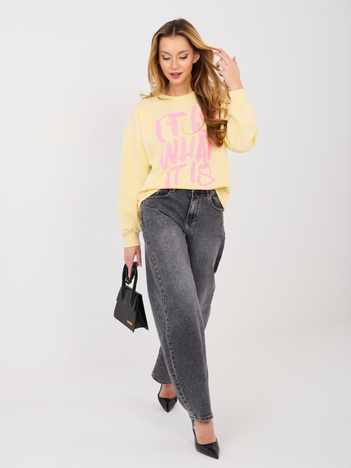 Pastelowa żółta bluza z miękkiego materiału RUE PARIS