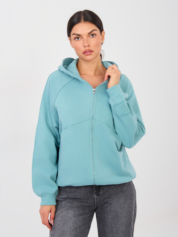 Turkusowa rozpinana bluza z kapturem NATURAL SIDE