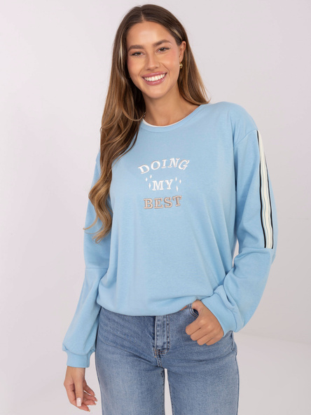 Jasnoniebieska bluza oversize bez kaptura